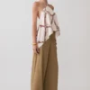Adelaide draperad satin-halterneck-top – kedjemönster Adelaide draperad satin-halterneck-top – kedjemönster