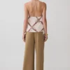 Adelaide draperad satin-halterneck-top – kedjemönster Adelaide draperad satin-halterneck-top – kedjemönster