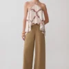 Adelaide draperad satin-halterneck-top – kedjemönster Adelaide draperad satin-halterneck-top – kedjemönster