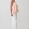 Adelaide draperad satin-halterneck-top – persika Adelaide draperad satin-halterneck-top – persika