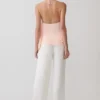 Adelaide draperad satin-halterneck-top – persika Adelaide draperad satin-halterneck-top – persika