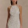 Adora Pearl halterneck-miniklänning – vit Adora Pearl halterneck-miniklänning – vit