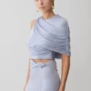 Adrienne enaxlad lurex-top – pastellblå
