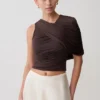 Adrienne enaxlad slinky-top – choklad