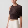 Adrienne enaxlad slinky-top – choklad