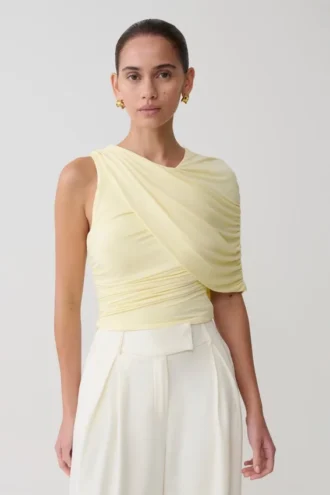 Adrienne enaxlad slinky-top – citron