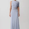 Adrienne enaxlad lurex-top – pastellblå