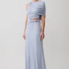 Adrienne enaxlad lurex-top – pastellblå