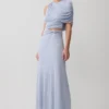 Adrienne enaxlad lurex-top – pastellblå