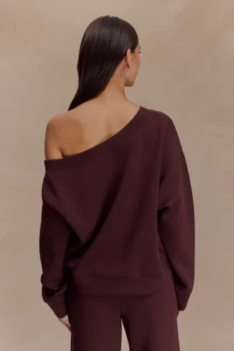 Aiden Slouchy Crew Jumper – Choklad