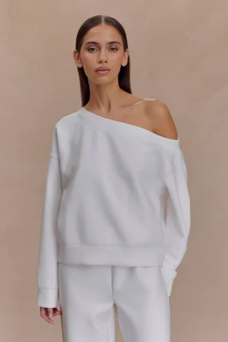 Aiden Slouchy Crew Jumper – Ivory
