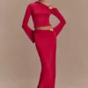 Ainsley asymmetrisk maxikjol med blommiga detaljer – fuchsia Ainsley asymmetrisk maxikjol med blommiga detaljer – fuchsia