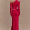 Ainsley asymmetrisk maxikjol med blommiga detaljer – fuchsia Ainsley asymmetrisk maxikjol med blommiga detaljer – fuchsia