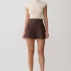 Alden högmidjade Shorts – chokladbruna Alden högmidjade Shorts – chokladbruna
