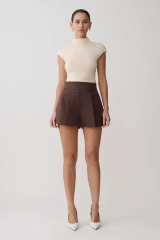 Alden högmidjade Shorts – chokladbruna