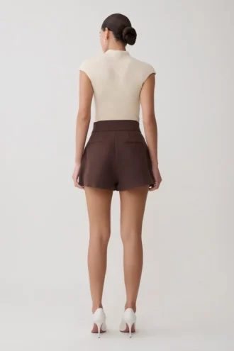 Alden högmidjade Shorts – chokladbruna