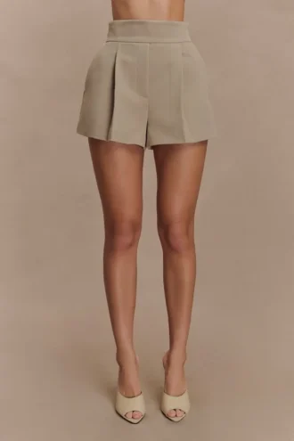 Alden High Waisted Shorts – Pebble