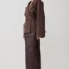 Alden kort trenchcoat – chokladbrun Alden kort trenchcoat – chokladbrun