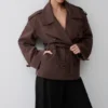 Alden kort trenchcoat – chokladbrun Alden kort trenchcoat – chokladbrun
