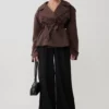 Alden kort trenchcoat – chokladbrun Alden kort trenchcoat – chokladbrun
