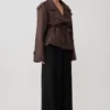 Alden kort trenchcoat – chokladbrun Alden kort trenchcoat – chokladbrun