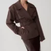 Alden kort trenchcoat – chokladbrun Alden kort trenchcoat – chokladbrun