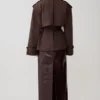 Alden kort trenchcoat – chokladbrun Alden kort trenchcoat – chokladbrun