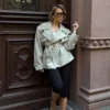 Alden kort trenchcoat – Pebble Alden kort trenchcoat – Pebble
