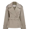 Alden kort trenchcoat – Pebble Alden kort trenchcoat – Pebble