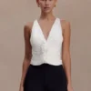 Alessandra Slinky Ruffle Top – Elfenben Alessandra Slinky Ruffle Top – Elfenben