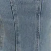 Alessia broderad Denim-korsett – ljus vintage Alessia broderad Denim-korsett – ljus vintage