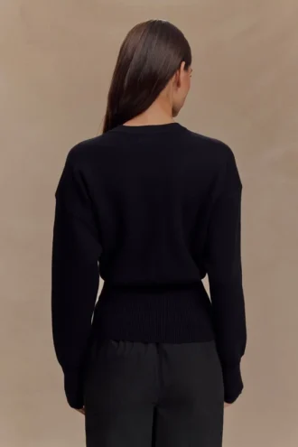 Alexia knäppt oversized-kofta – svart
