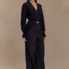 Alexia knäppt oversized-kofta – svart Alexia knäppt oversized-kofta – svart