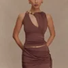 Alicent Slinky Beaded Top – Choklad Alicent Slinky Beaded Top – Choklad