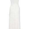 Allegra Off Shoulder Ruffle Midi Klänning – Ivory Allegra Off Shoulder Ruffle Midi Klänning – Ivory