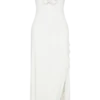 Allegra Off Shoulder Ruffle Midi Klänning – Ivory Allegra Off Shoulder Ruffle Midi Klänning – Ivory