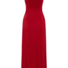 Allegra Off Shoulder Ruffle Midi Klänning – Ruby