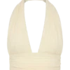 Amaris ärmlös plisserad halterneck-top – citron Amaris ärmlös plisserad halterneck-top – citron
