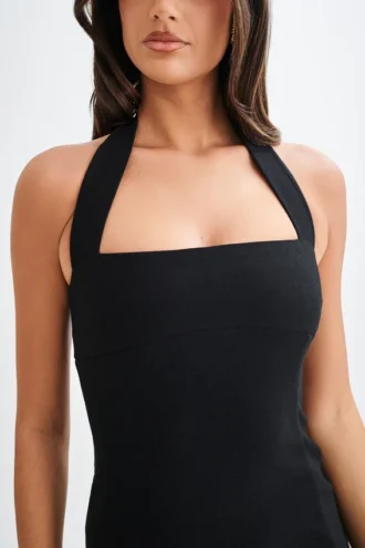 Amelita Suiting Halter Mini Klänning – Svart