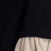 Amirose Ruffle Knit Midi Klänning – Svart Amirose Ruffle Knit Midi Klänning – Svart