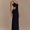Angelique Beaded Crepe Maxi Klänning – Svart Angelique Beaded Crepe Maxi Klänning – Svart