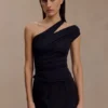 Anna One Shoulder Modal Top – Svart Anna One Shoulder Modal Top – Svart