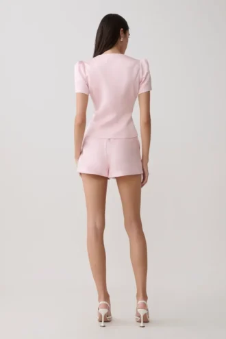 Anne minishorts i satin – ljusrosa