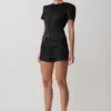 Anne Satin Mini Shorts – Svart Anne Satin Mini Shorts – Svart