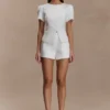 Anne Satin Mini Shorts – Vit Anne Satin Mini Shorts – Vit