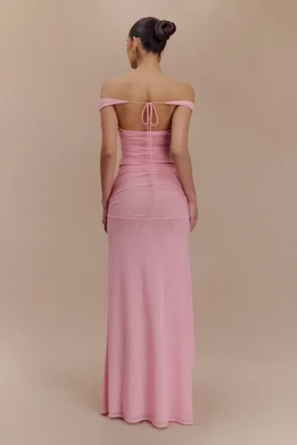 Arna Mesh Maxi-kjol – Candy Pink