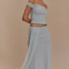 Arna Mesh Maxi-kjol – ljusblå Arna Mesh Maxi-kjol – ljusblå