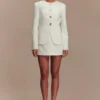 Asia Mixed Button Blazer – Ivory Asia Mixed Button Blazer – Ivory