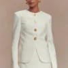 Asia Mixed Button Blazer – Ivory Asia Mixed Button Blazer – Ivory