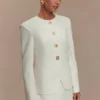 Asia Mixed Button Blazer – Ivory Asia Mixed Button Blazer – Ivory
